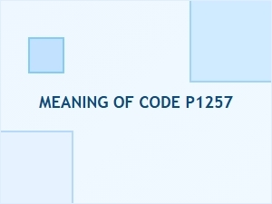 Meaning of P1257 Diagnostic Trouble Code