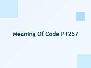 Meaning of Code P1257 in Vehicle Systems